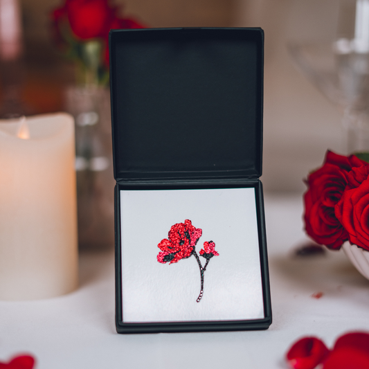 Love Poppy rouge – bijou de peau repositionnable M Paris
