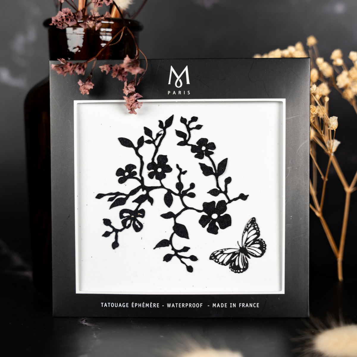 Osaka satin noir – tatouage éphémère waterproof M Paris